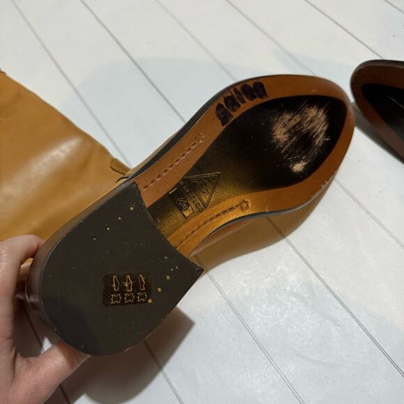 Alto Gradimento Tan Brown Leather Western Boho Knee High Boots Size 9.5 - Picture 8 of 8